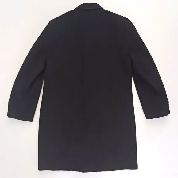 100% Cashmere Mens Knee Length Overcoat Blk Palmbird EU 50 US 40